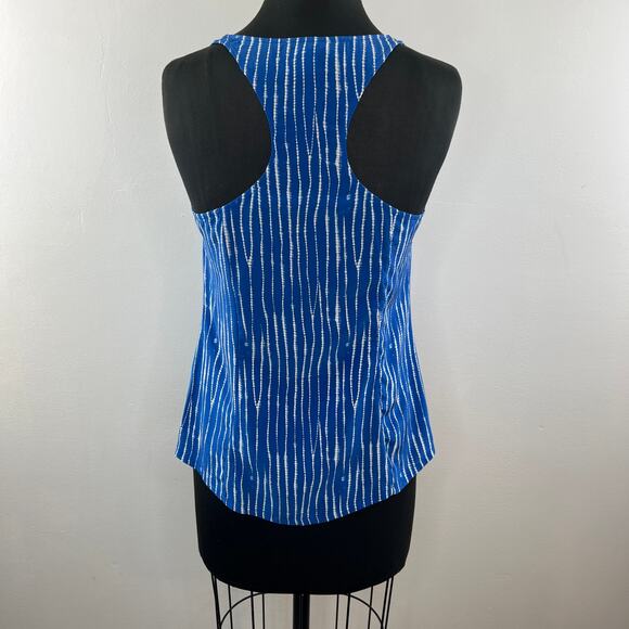 JOIE Blue White Stripe Sleeveless Scoop Neck Racerback Silk Tank Top Size XS - Picture 6 of 9